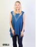 Rhinestone "V" Print Chiffon Tops